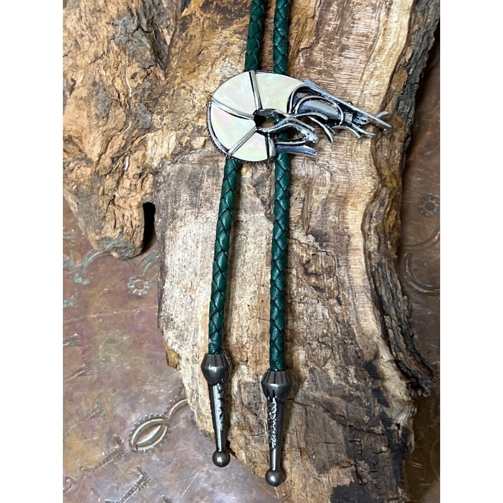 Crayfish Crawdad Crawdaddy MOP BOLO Tie Leather Crawfish Boil Festival Zoology